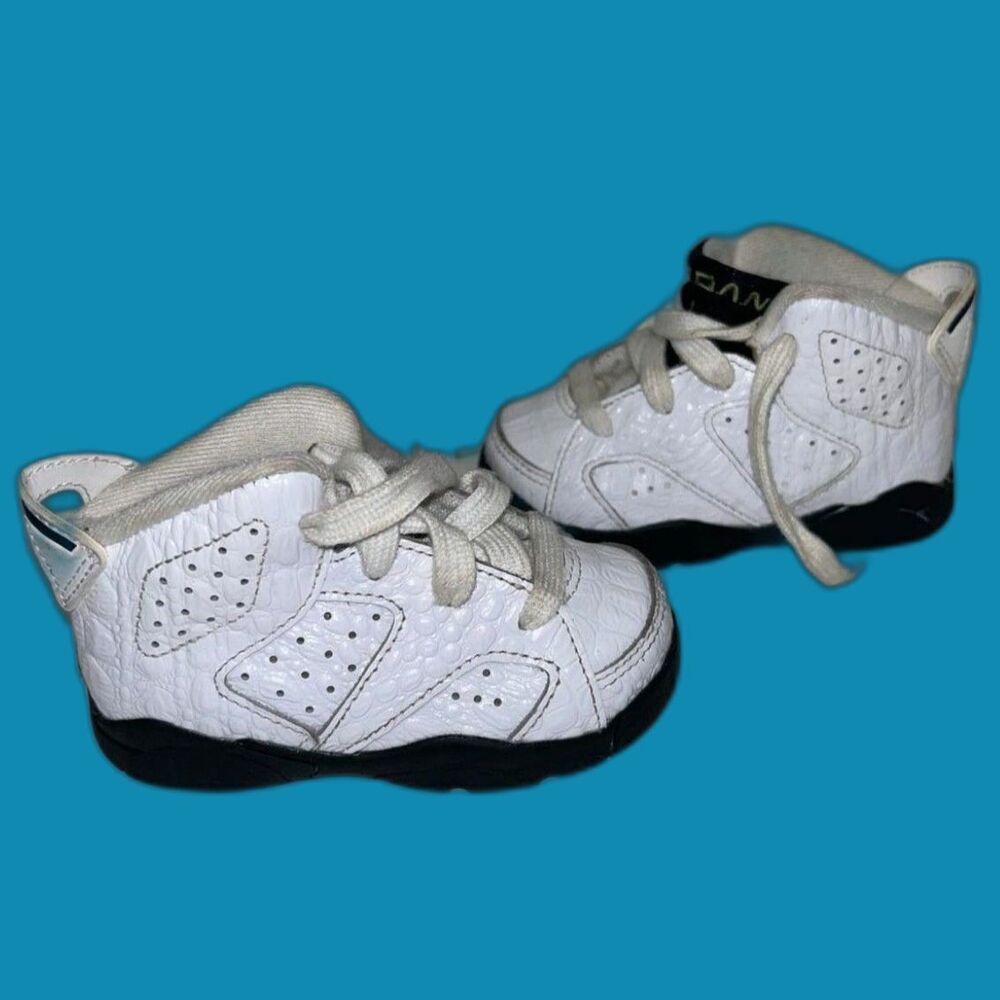 Nike Jordan VI 6 Retro White/Black-Alligator TD Toddler Size 5c 384667 110 v3